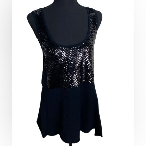 #155 YOANA BARASCHI Sequin Knit Tank Top - Picture 1 of 13